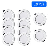 10PCS LED Downlight Recessed Ceiling Lamp 5W 9W 12W 15W Three-color dimmable/Cold white/Warm white led Spotlight AC 220V