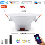 Tuya WiFi LED Downlight 5W 7W 9W 10W 15W 220V Dimmable Spot Led Light Work With Alexa Google Home RGB+CW+WW Smart Ceiling Lamp
