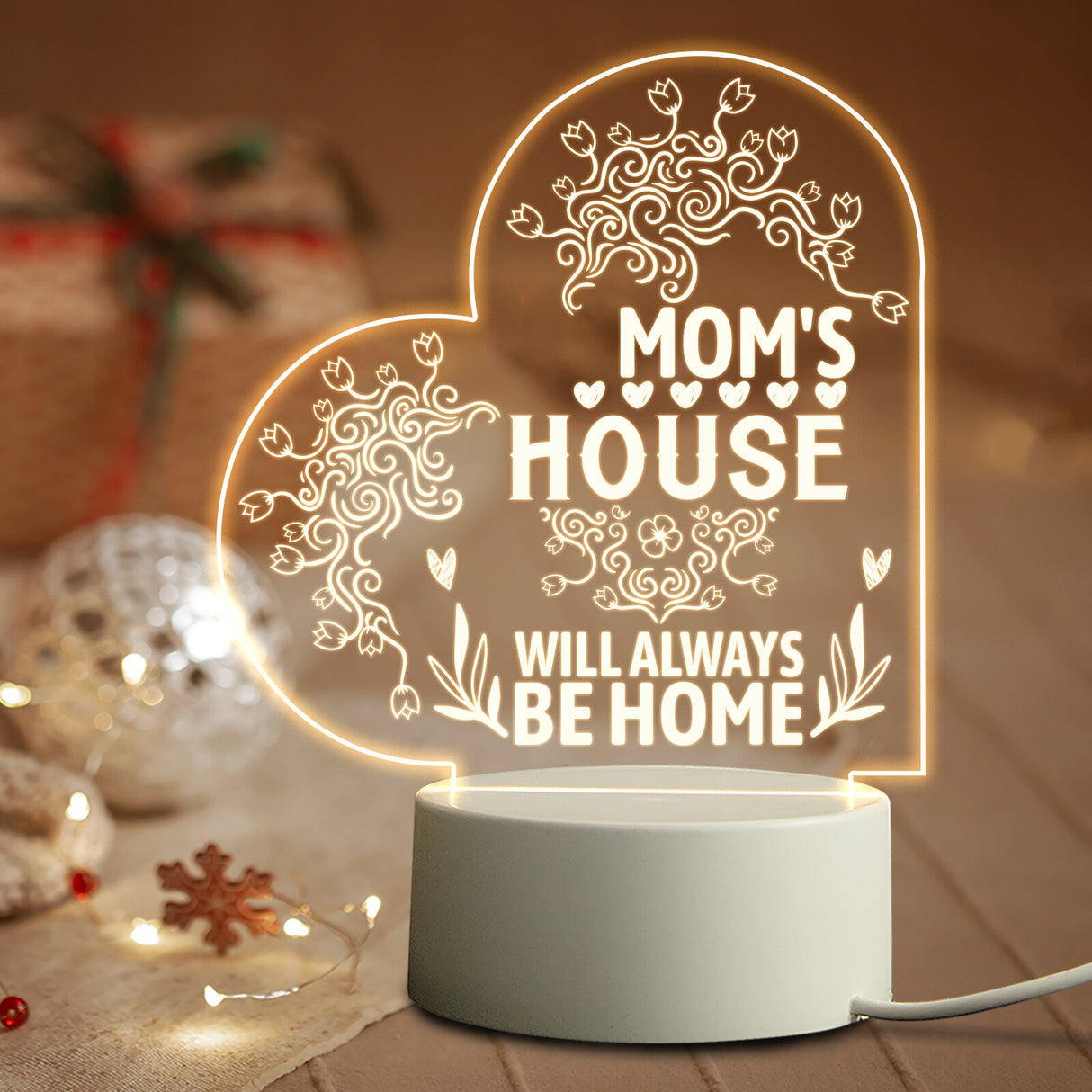 Mom Birthday and Mother Day Novelty Present Bedroom Night Light Decoration Lamp Thanksgiving Gift for Mommy