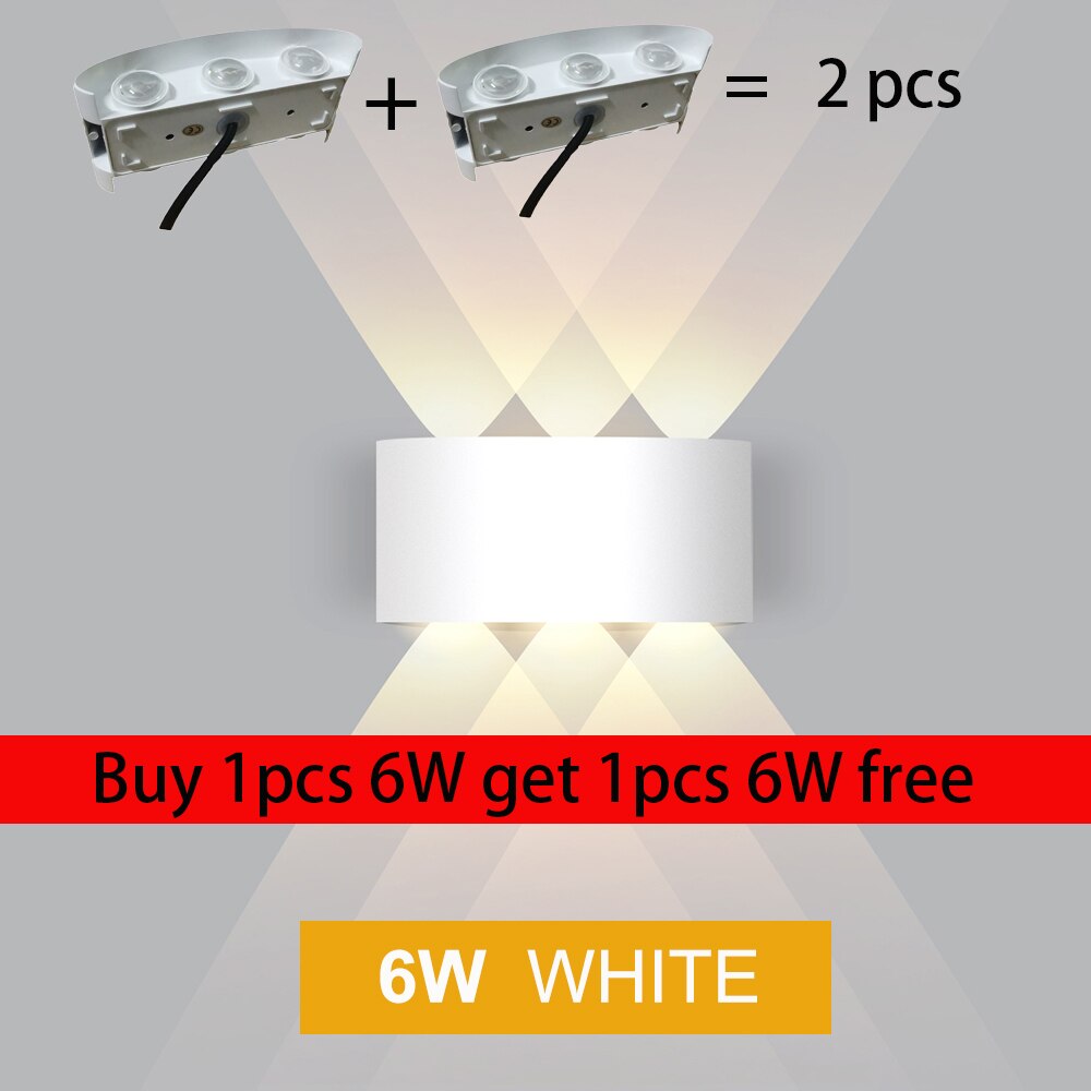 LED Wall Lamp,IP65 Waterproof Aluminum Interior or outdoor Lighting Lights for courtyard Bedroom wall Stairs ,Led Wall Light