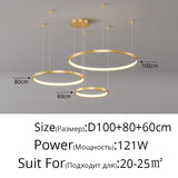 Living Room Ring Pendant Lights Acrylic Led Restaurant Chandelier Modern Minimalist Art Creative Personality Net Red Custom Lamp