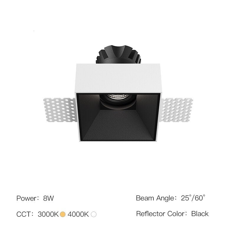  Led Recessed Ceiling Spotlight Square LED Downlight Aluminum Anti-glare Embedded Ceiling Lamps For Indoor Lighting 110V