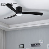 48Inch Low Floor Wooden Led Dc Ceiling Fan With Lamp  Remote Control  Modern Indoor Solid Wood White Ceiling Fans Without lmap