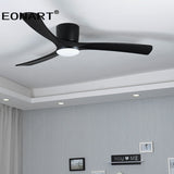 48Inch Low Floor Wooden Led Dc Ceiling Fan With Lamp  Remote Control  Modern Indoor Solid Wood White Ceiling Fans Without lmap