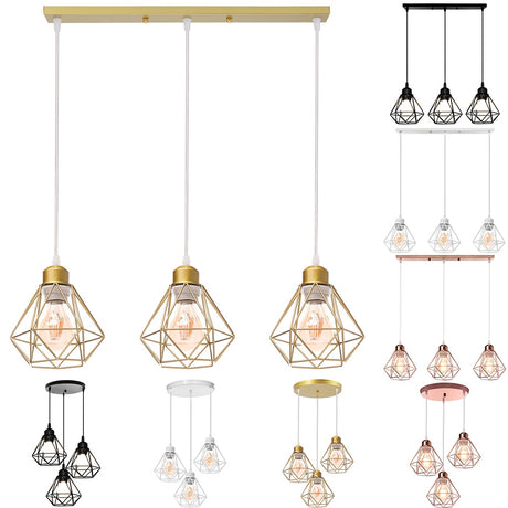 Vintage Pendant Lamp Iron Frame Ceiling Lighting Paint Restaurant Teahouse Chandelier Indoor Wrought Metal Modern Pendant Lights