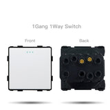  Wall Light Switches Glass Panel Parts White USB Sockets Function Parts  DIY EU CAT5 TV Sockets Power Outlet Parts