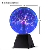 8 Inch sound control Magic Plasma Ball Lamp LED Night Light Atmosphere Touch Glass Plasma Light Christmas Party Decor Lighting