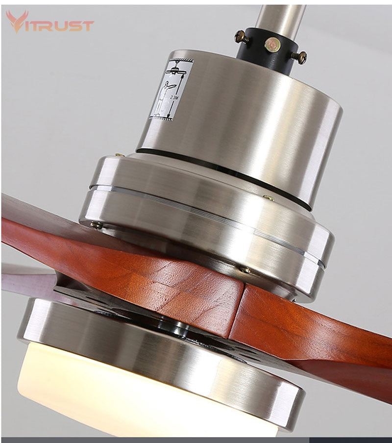Classic Oirgal Wooden Ceiling fan Reversiable DC Motor Ceiling fan suitable for Winter and Summer Support 110V-220V