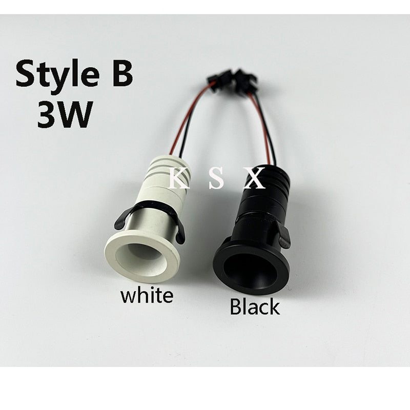 Small Spot Light 1W 3W Mini LED Spotlight AC85-265V 18mm Cutout Recessed Downlight Ceiling Lamp Showcase Display Lighting DC12V