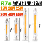 High Power LED R7s COB Glass Tube 118mm J118 78mm J78 COB Light Bulb AC1110V 120V 130V 220V 230V 240V Home Replace Halogen Lamp
