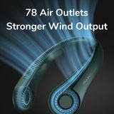 JISULIFE Portable Neck Fan USB Rechargeable Bladeless FAN MINI Electric Ventilador Silent Neckband Wearable Cooling for Sports