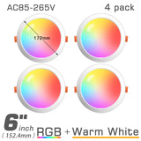 Bluetooth-Compatible Colorful Spot LED Ceiling Lamp Recessed Round Light Smart Home Luminaire RGB Dimmable Downlight 110V 220V