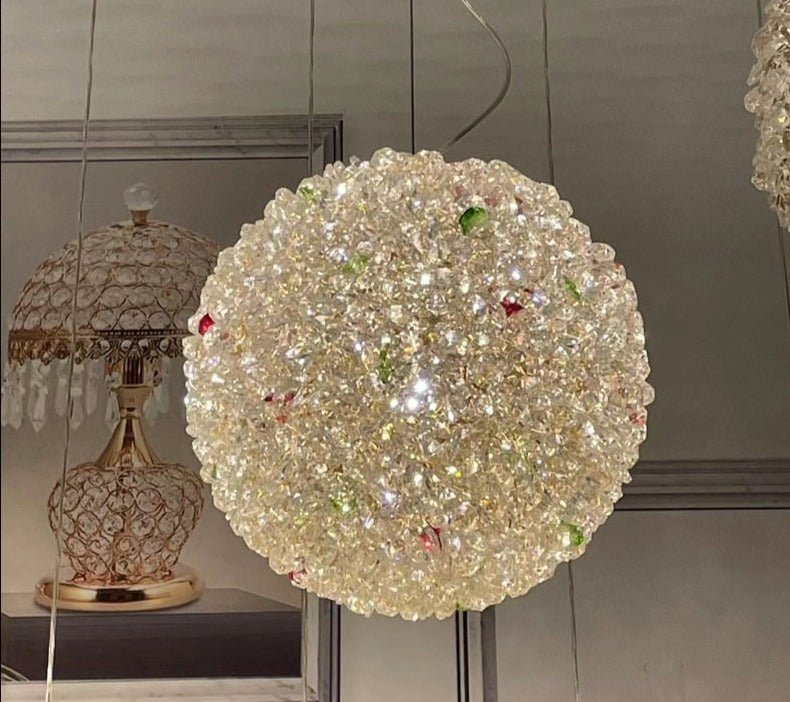 2023 Modern Luxury Creative Led Pendant Lights Crystal Ball Chandelier for Bedroom Bedside Bar Dining Room Kitchen Island Lamp