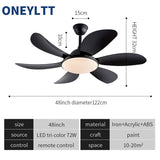 Strong wind household living room fan light bedroom dining room simple ceiling fan light variable frequency silent fan light