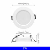 10pcs/lot Led Downlight 3W 5W 7W 9W 12W 15W 220V Recessed Ceiling Light 3/4/5 inch Round Led Panel Down Light Spotlight Lighting