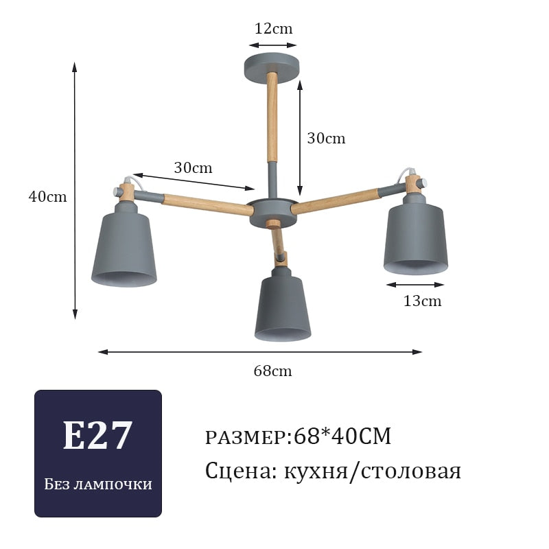 Nordic Chandelier Macaron Pendant Lights Modern Chandelier Lighting for Living Room Bedroom Loft Ceiling Lamp E27 Bulbs