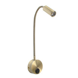 Bronze 3W LED Reading Light Black White Silver Gooseneck Wall Lamp for Bed Headboard Desk 4000K Bedside Switch LED Night Lamp