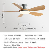 56Inch Modern Led Ceiling Fans With Lights Ceiling Light Fan Lamp Ceiling Fan With Remote Control Decorative BedroomHome 220v