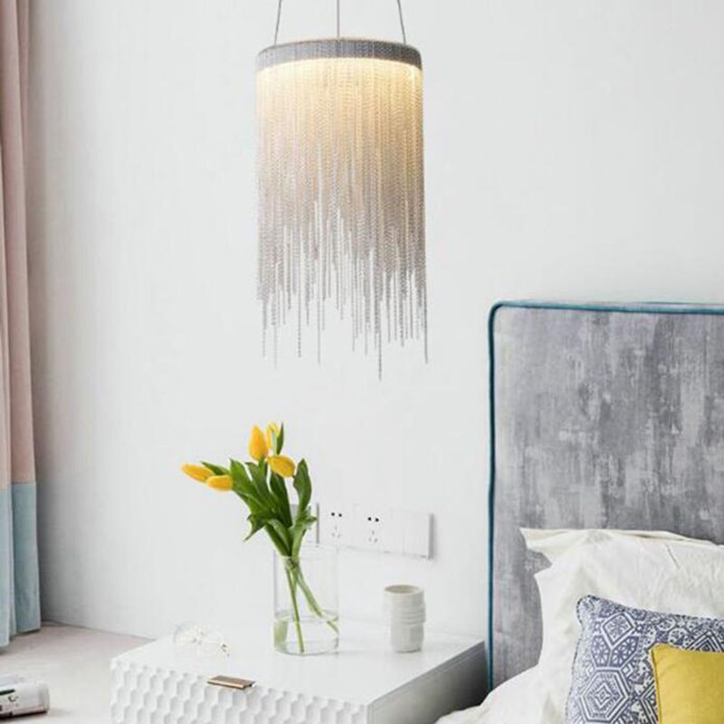 Modern Aluminum chandelier Lamp Novelty Aluminum Chains  LED chandelier Light Dining Room Living Room Bedroom Light