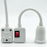 E27 Lamp Base Wall Flexible Holder Light Flexible Bend Mobile Test Light Socket Light Bulb Adapter Plug Switch Stainless Steel