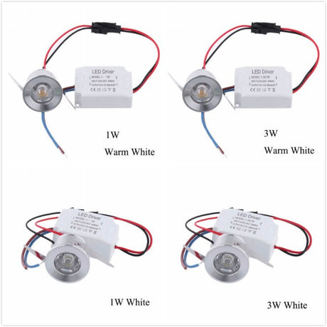 1W /3W LED White/Warm White AC 85-265V Mini Surface Mounted Light Led Downlight Jewelry Cabinet Lamp LED Mini Spotlight Lamp