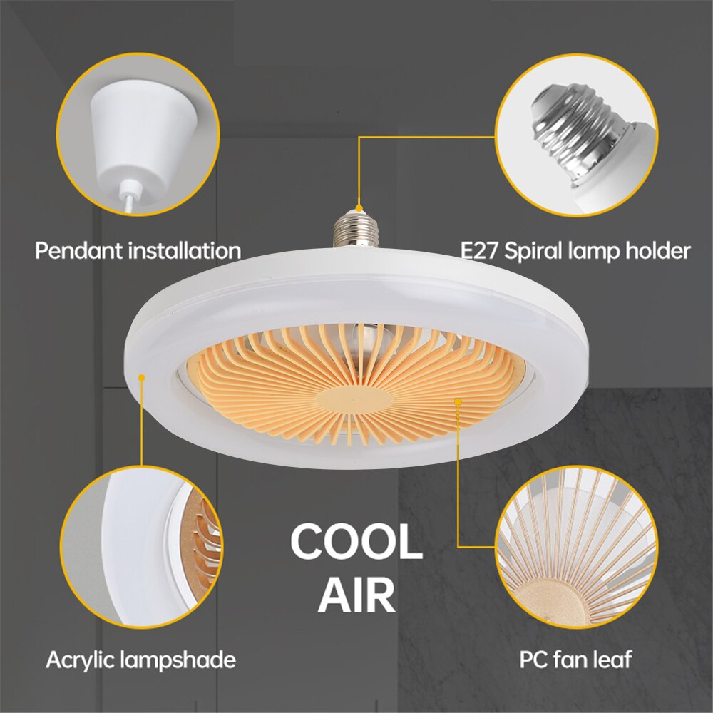 NEW LED Ceiling Fan Modern Lamp White Light 26cm for Bedroom Decoration Lighting Ceiling Fan with Lights Good Sleep AC85-265V