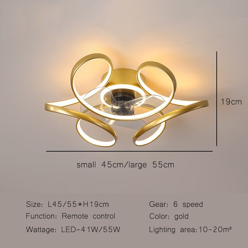 Modern Led Lamp Ceiling Fan Light Chandelier Remote Control Ceiling Fans with Light Nordic Bedroom Dining Room Indoor Lighting