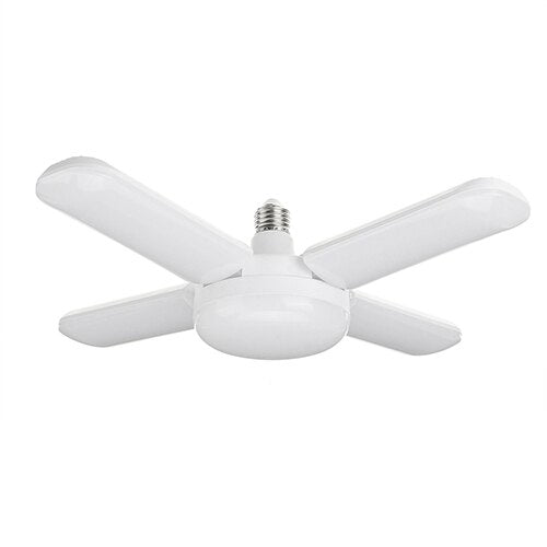 LED Garage Lights Foldable E27 Bulb 4 Adjustable Fan Blades Deformable Workshop Warehouse Ceiling Lighting 6500K AC110-265V