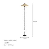 Nordic Minimalist Pleated Fabric Led Floor Lamp Living Room Home Decor Sofa Corner Standing Table Light Bedroom Bedside Lamp