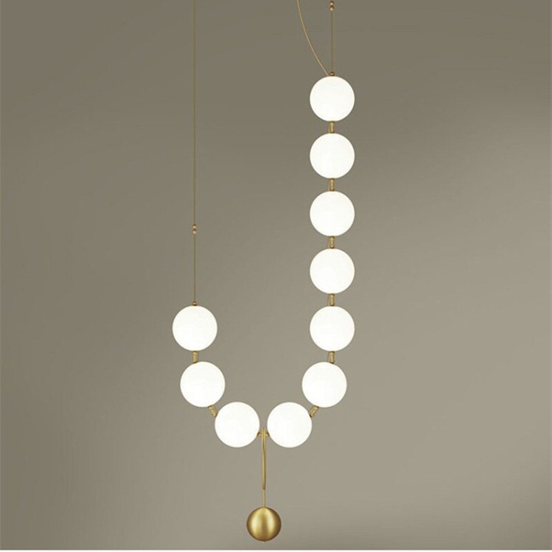 Moderne Witte Glazen Bol Hanglamp Voor Restaurant Hal Creatieve Ketting Ontwerp Decro Verlichtingsarmaturen Met 8 Lampen