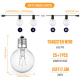 50FT LED G40 Ball String Lights Waterproof Outdoor Garden Garland String Lights Terrace Garden Pub Christmas Party Decoration