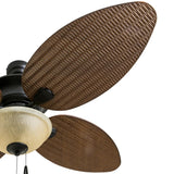 52" Sunset Key Bronze 4-Blade Tropical Ceiling Fans W/ Reversible Airflow Room Decor Home Fan  Ceiling Fan with Led Light