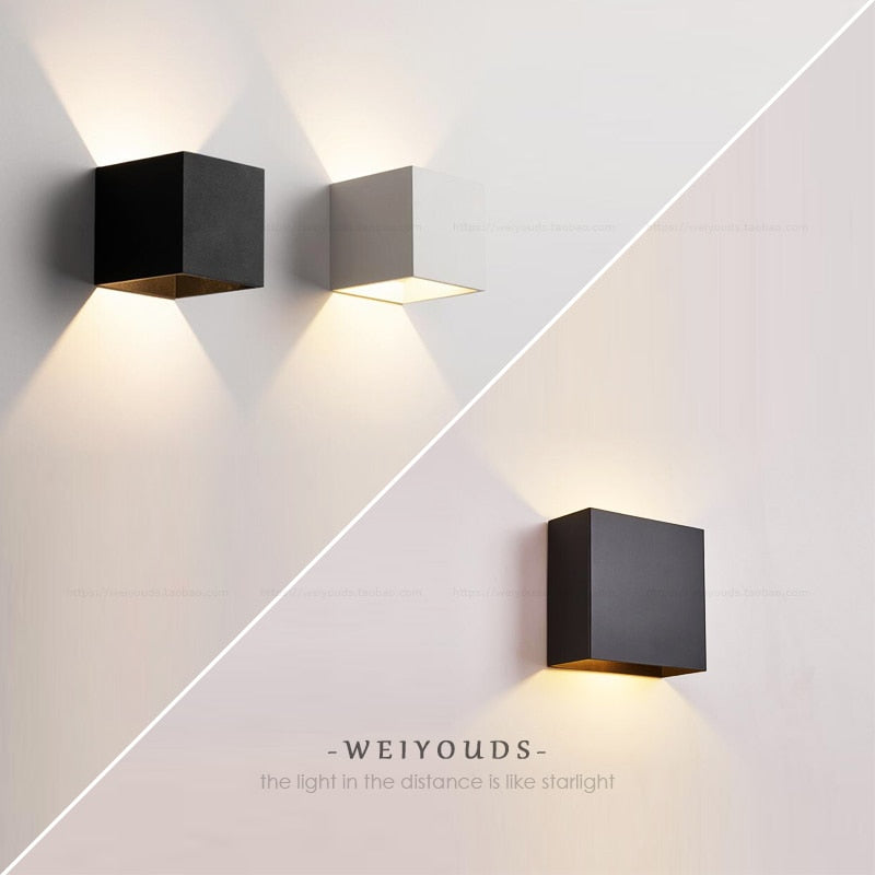 6W/10W LED Wall Light Outdoor Waterproof IP65 Porch Garden Wall Lamp &amp; Indoor Bedroom Bedside Decoration Lighting Lamp Aluminum