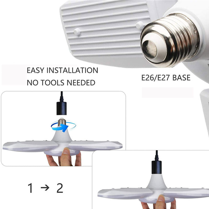 E27 LED Light Bulb AC85-265V Fan Blade Timing Lamp 28W Foldable Led Bulb Lampada For Home Ceiling Light With Remote Controller