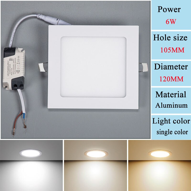 Embeded Lighting Embedded LED Panel Light Concealed Ceiling Light 3W6W12W15W18W Househo ...