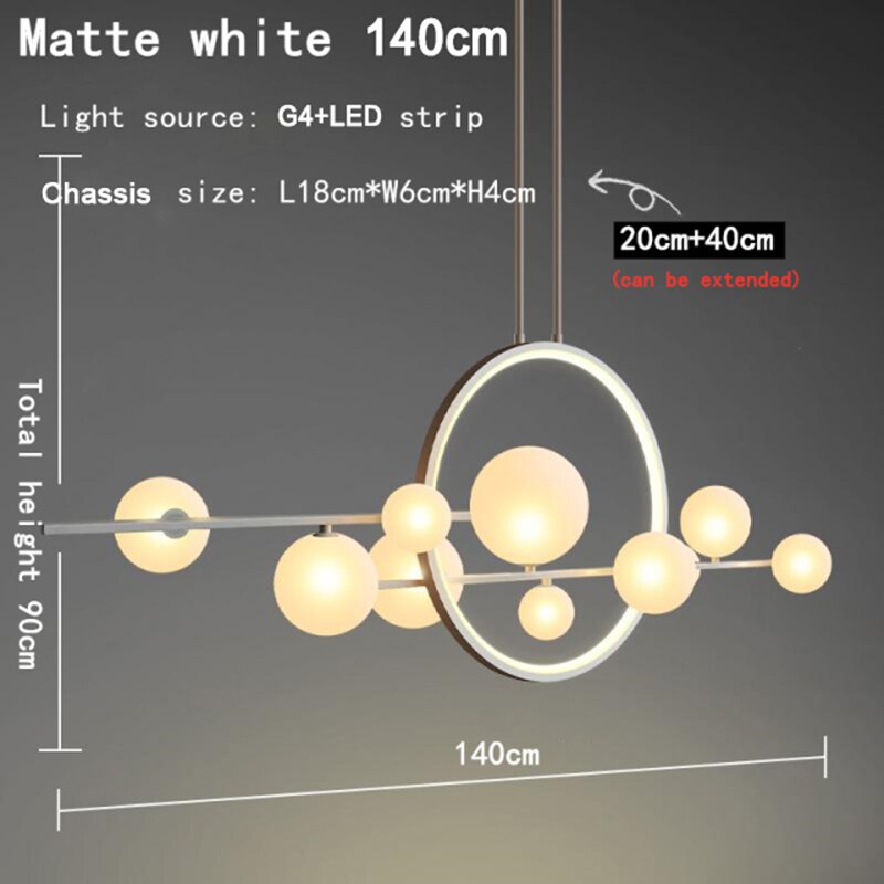 Modern minimalist LED chandelier Nordic ceiling novelty glass bubble Nordic dining table lighting kitchen home decoration lamps