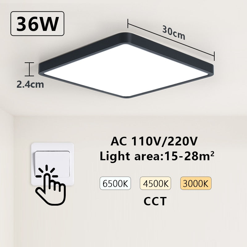  Tuya Smart LED Ceiling Lamp Wood Grain App Voice Control Alexa/Google Remote Control Square Ceiling Lights Living Room