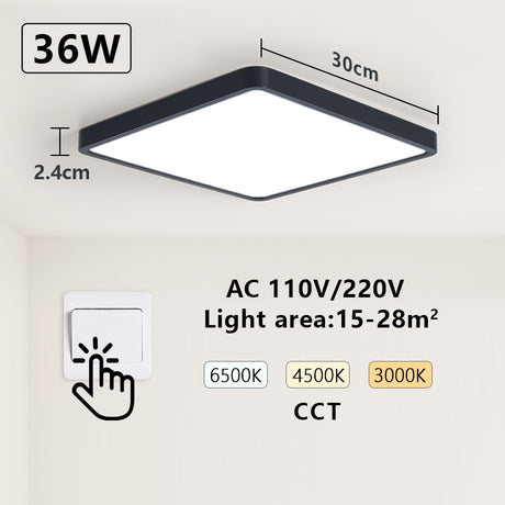  Tuya Smart LED Ceiling Lamp Wood Grain App Voice Control Alexa/Google Remote Control Square Ceiling Lights Living Room
