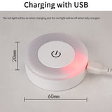 LED Touch Sensor Night Lights 3 Modes USB Rechargeable Magnetic Base Wall Lights Round Portable Dimming Night Lamp Room Decor