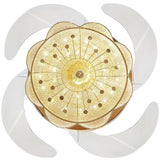 New American Restaurant Ceiling Fan Lamp Rural Retro European Style Leaf Living Room Fan Lamp Crystal Led Luxury Gold Fans