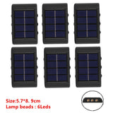 6 LED Solar Wall Lamp Outdoor Waterproof Up and Down Luminous Lighting Garden Decoration Solar Lights Stairs Fence Sunlight Lamp