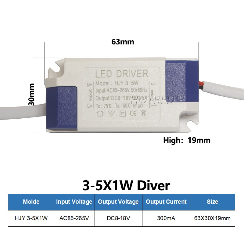 LED Driver 300mA 1W 3W 5W 7W 12W 18W 20W 25W 36W Constant Current Driver Power Supply AC85-265V DownLighting Transformers Bulb