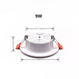 5W-36W Ceiling Light Recessed LED Spotlight Down Light AC 90-260V for Living Room and Shopping Mall Lighting
