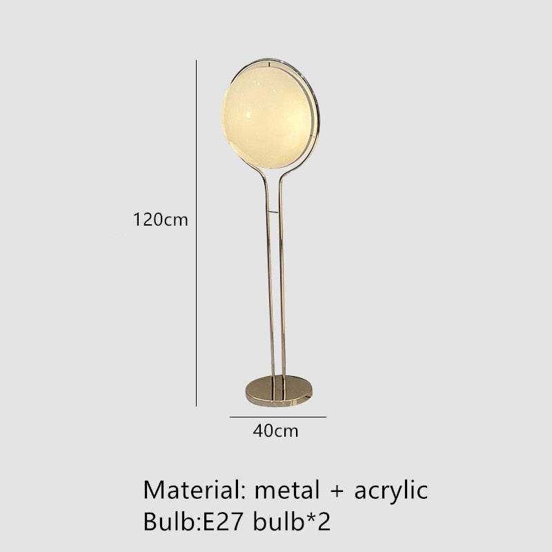 New Style LED Floor Lamp Chrome Metal Living Room Hotel Room Floor Lights White Acrylic Ball Home Art Decors