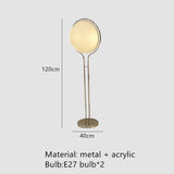 New Style LED Floor Lamp Chrome Metal Living Room Hotel Room Floor Lights White Acrylic Ball Home Art Decors