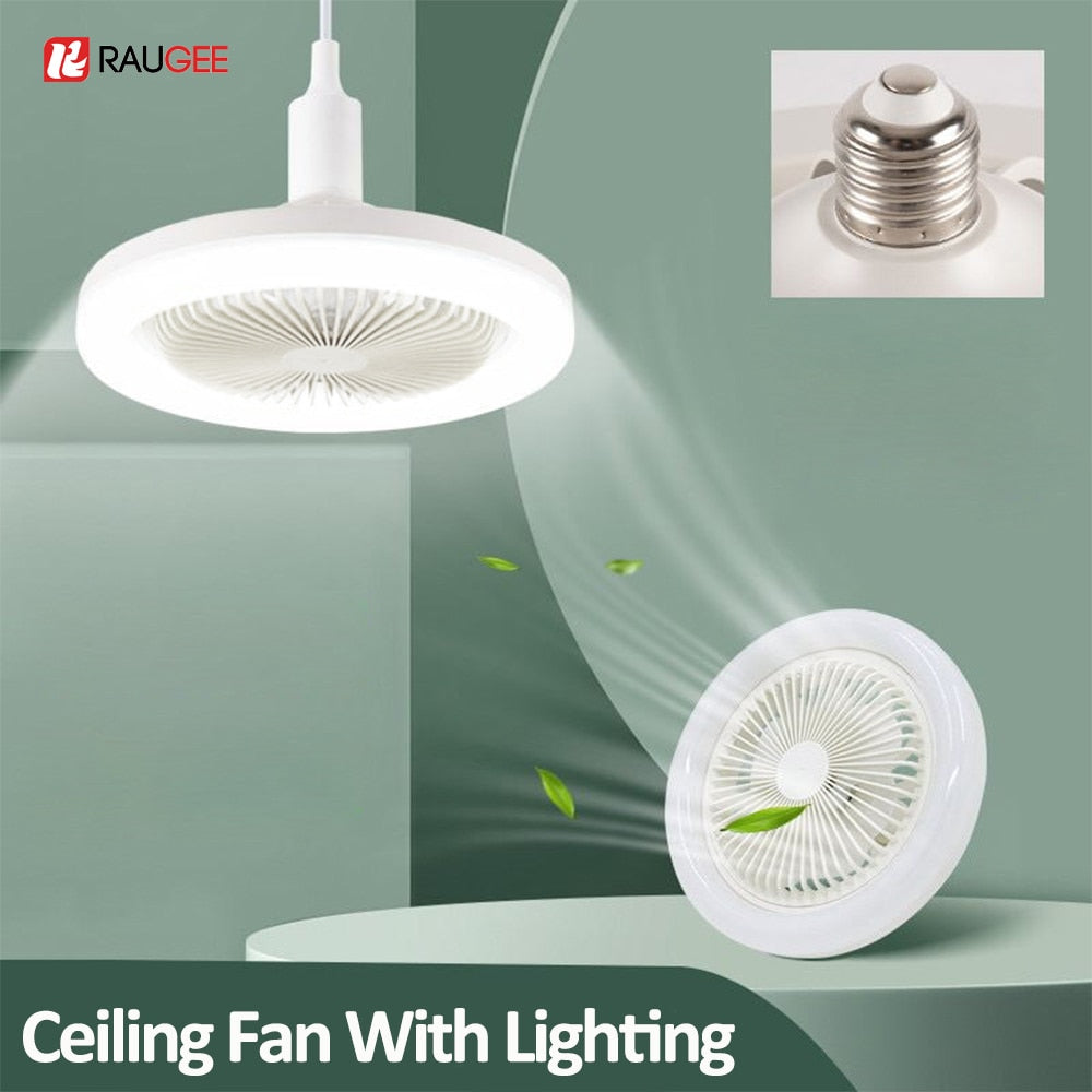 Ceiling Fan With Lighting Fan Lamp with Remote Control B22 to E27 Silent Ceiling Fan For home bathroom 3 Gears Wind Speed