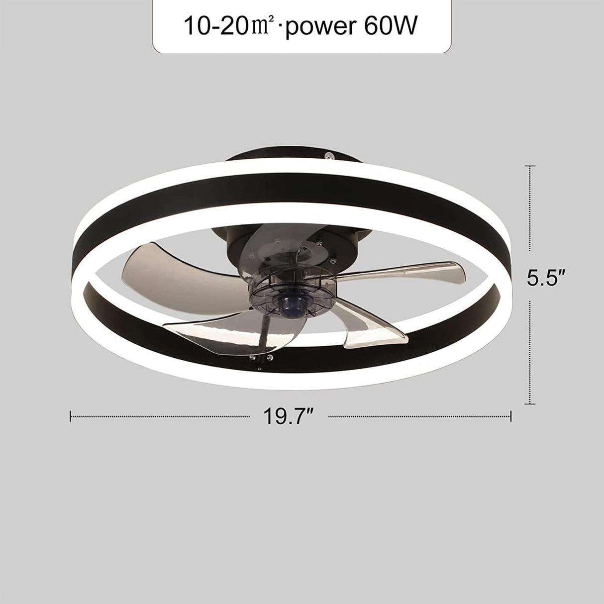 IRALAN Ceiiling Fans with Remote Control Chandeliers Fan with Led Lights Black Lighting Ceiling Lamp Home Decor 3 Color Dimmable