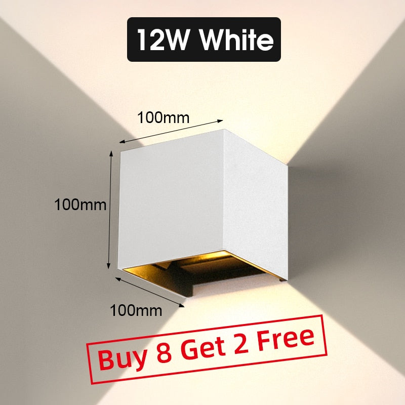 LED Wall Lamps IP65 Waterproof Outdoor/Indoor Stair Lighting A85-265V Up Down Light For Garden Living Room Wall Home Room Decors