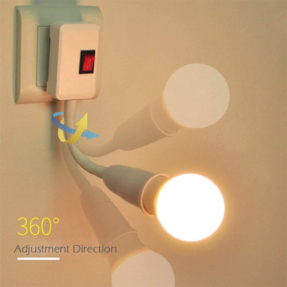 E27 Lamp Base Wall Flexible Holder Light Flexible Bend Mobile Test Light Socket Light Bulb Adapter Plug Switch Stainless Steel