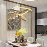 Modern 3 LED Circular Rings Pendent Light with Remote Control for Living Room